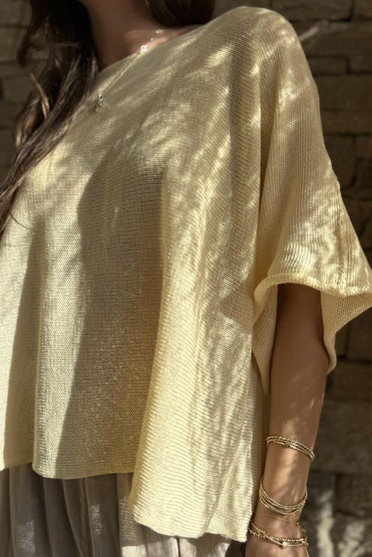 Conrad Box Cotton Knit Custard 